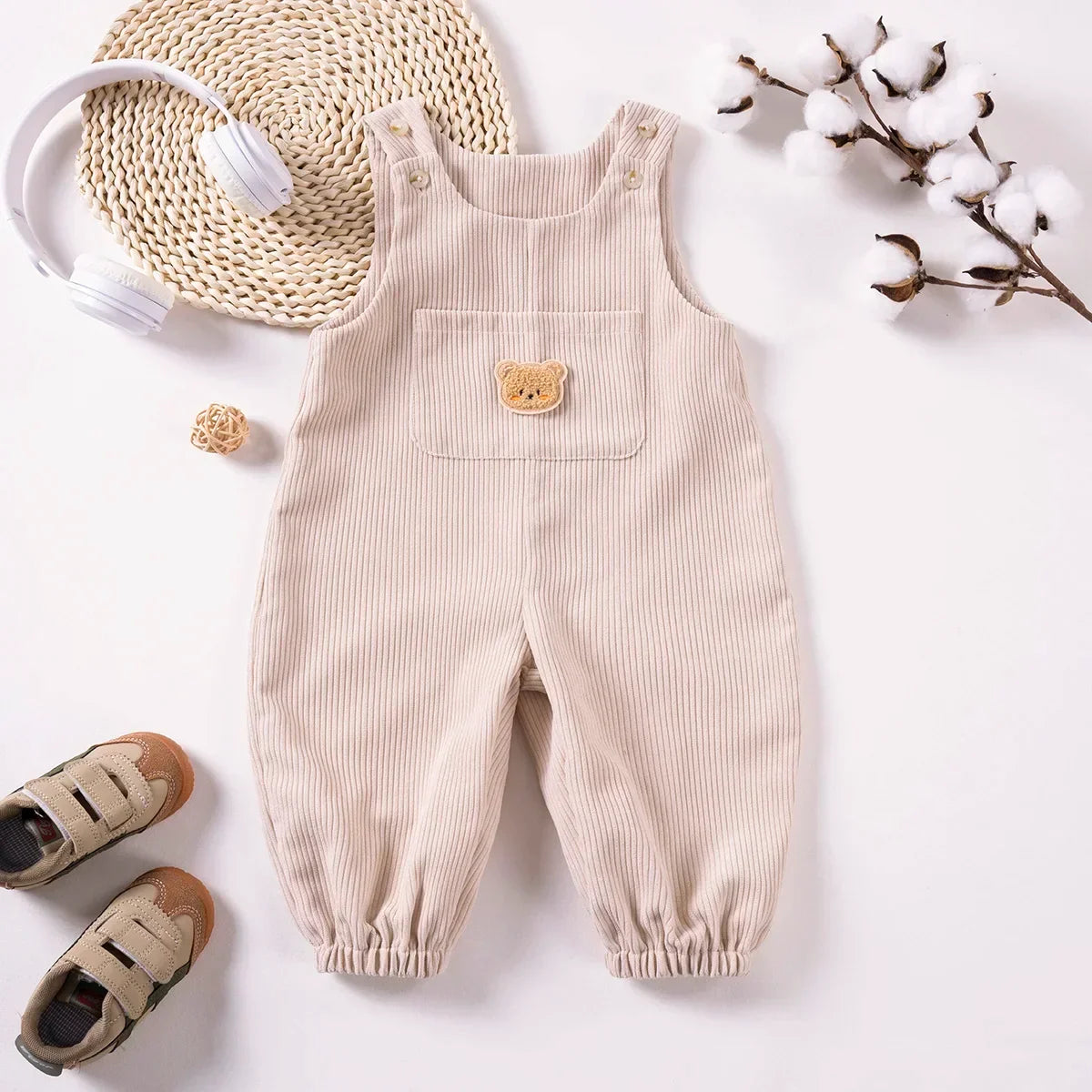 Cute Bear Pocket Jumpsuit