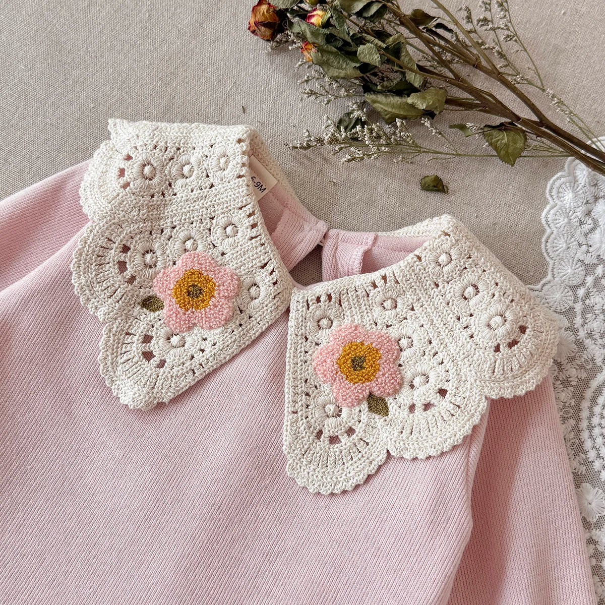 Crochet Lapel Floral Set