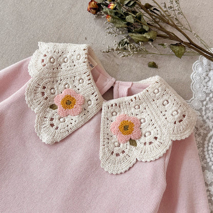 Crochet Lapel Floral Set