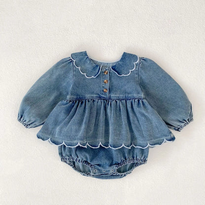 Denim Flare Romper