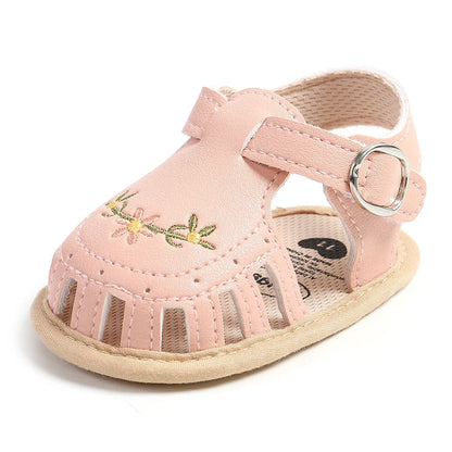 Embroidered Floral Pre-Walker Sandals