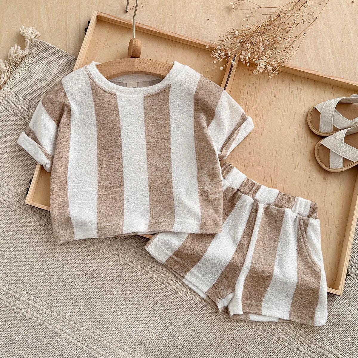 Striped Shorts Sand Set