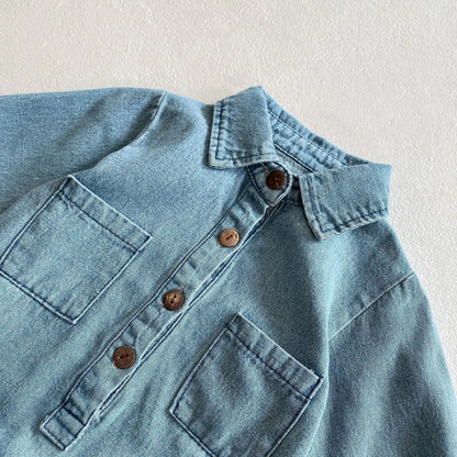 Long Sleeve Denim Bodysuit