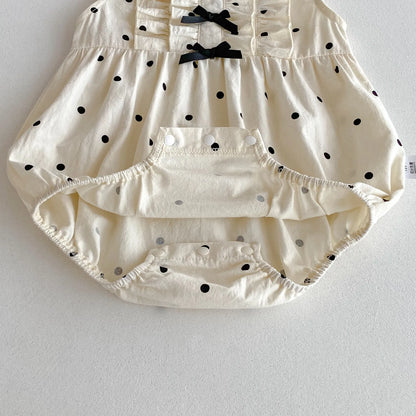 Polka Dot Ribbon Romper