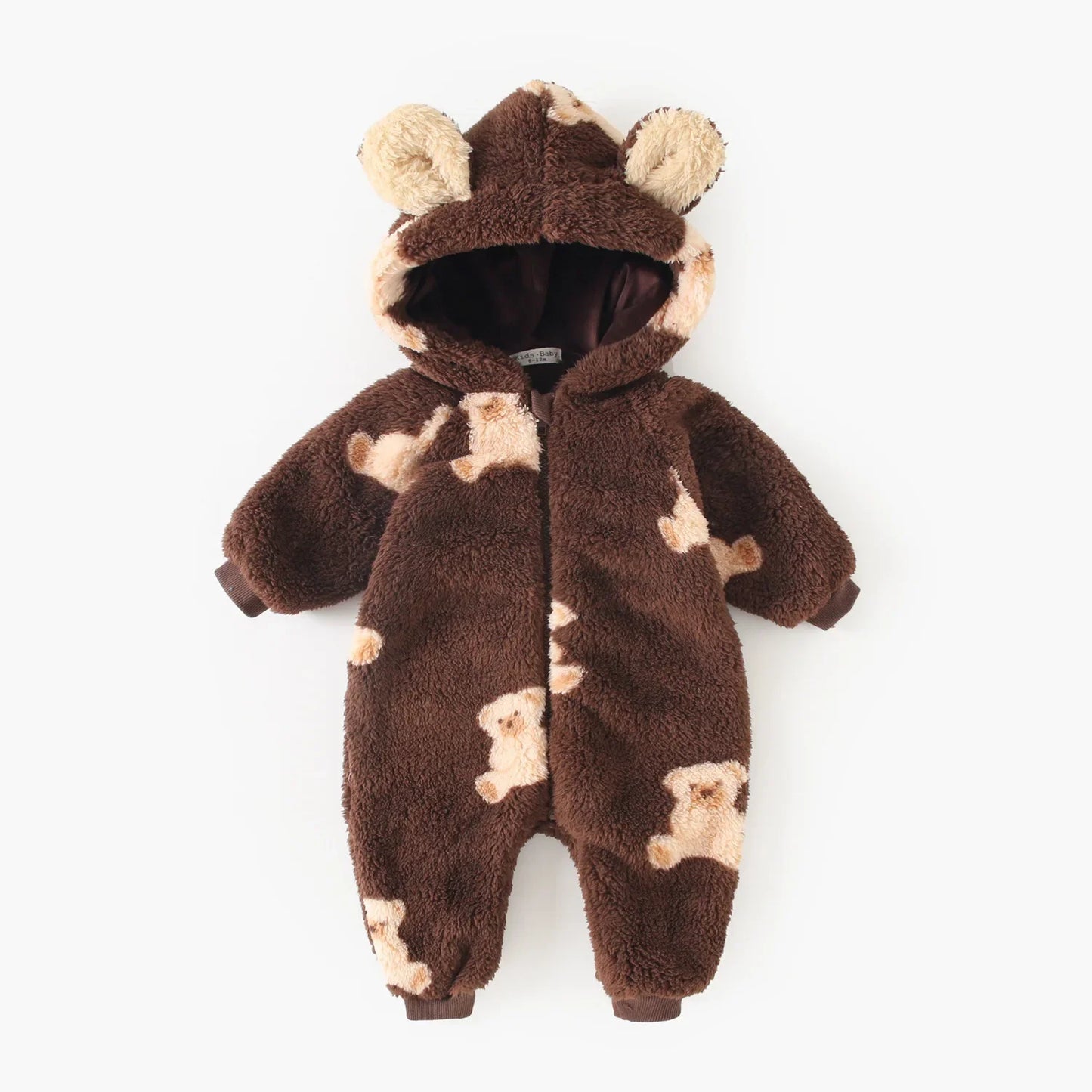 Teddy Bear Fleece Hooded Jumpsuit