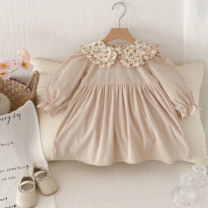 Euro Style Floral Collar Dress