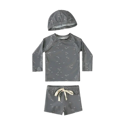 Boys Long sleeve Swimsuit Set. 3Pcs
