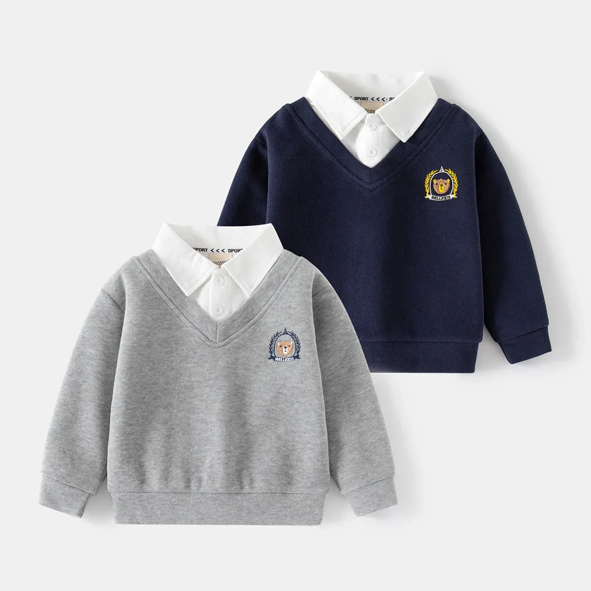 Faux Shirt Neck Sweatshirt