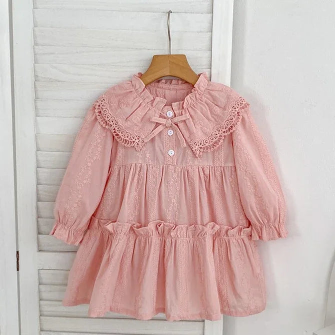 Lace Lapel Euro Style Dress