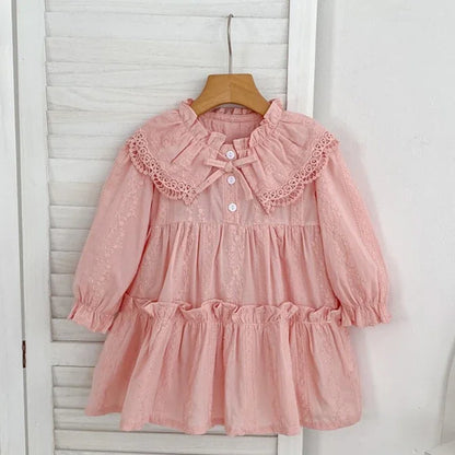 Lace Lapel Euro Style Dress