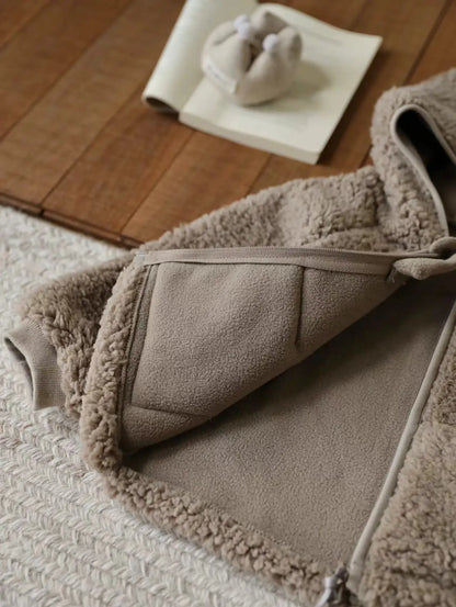 Plush Hooded Zip Jacket