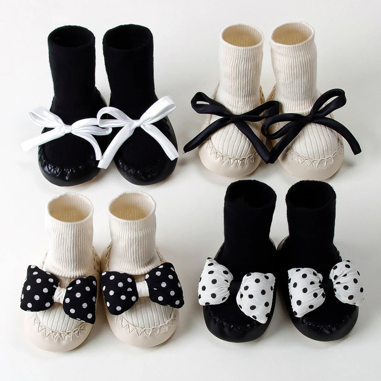 Contrast Bow Walker Shoes