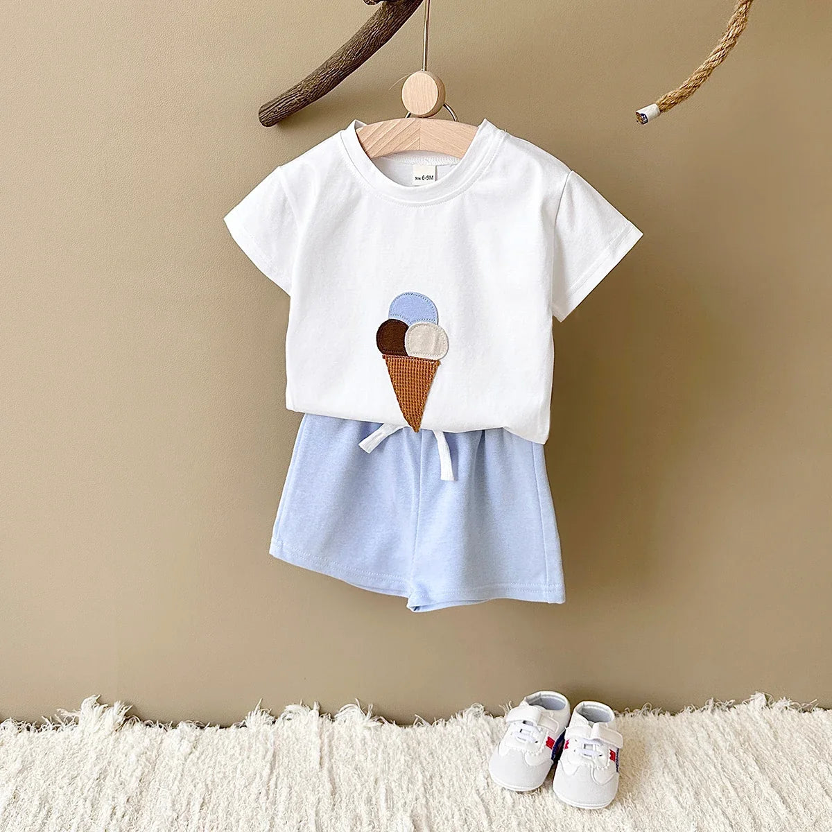 Waffle Cone Ice Cream Shorts Set