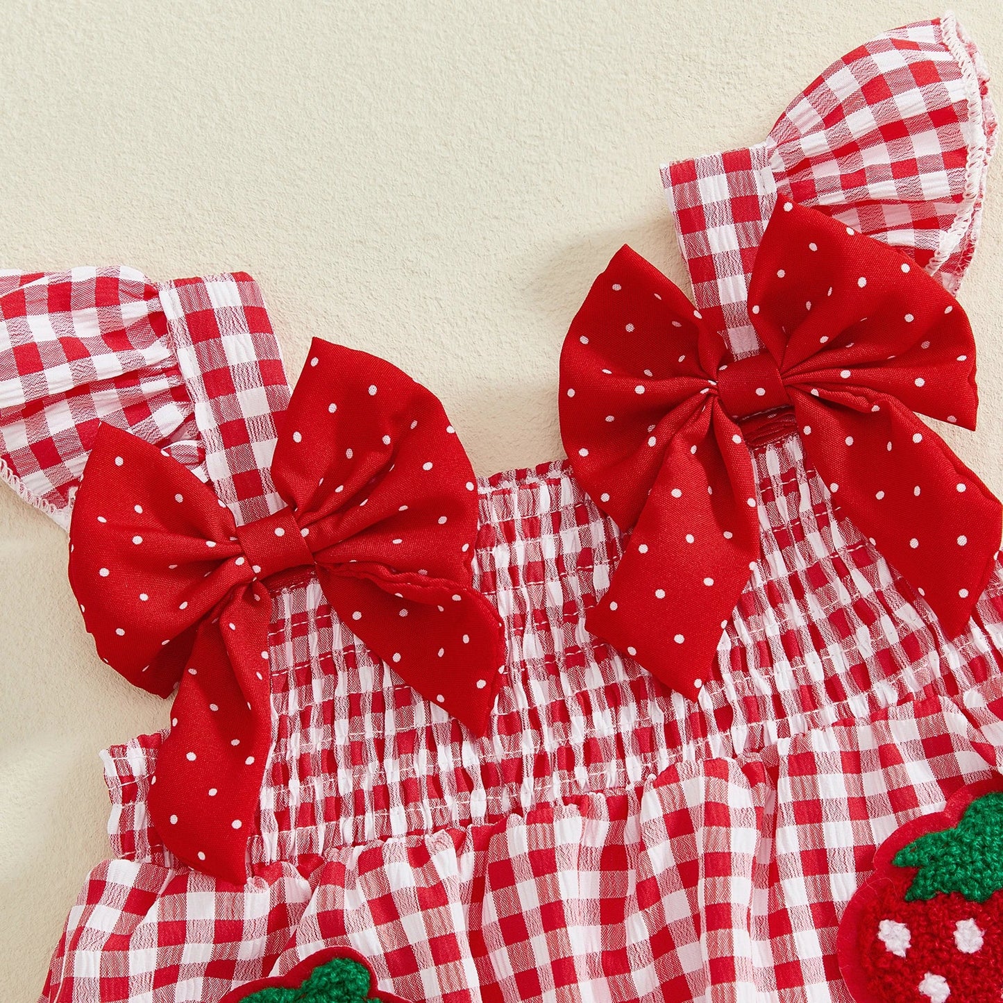 Plaid Polka Dot Strawberry Set