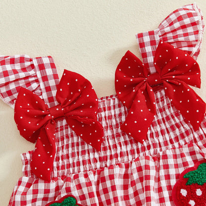 Plaid Polka Dot Strawberry Set