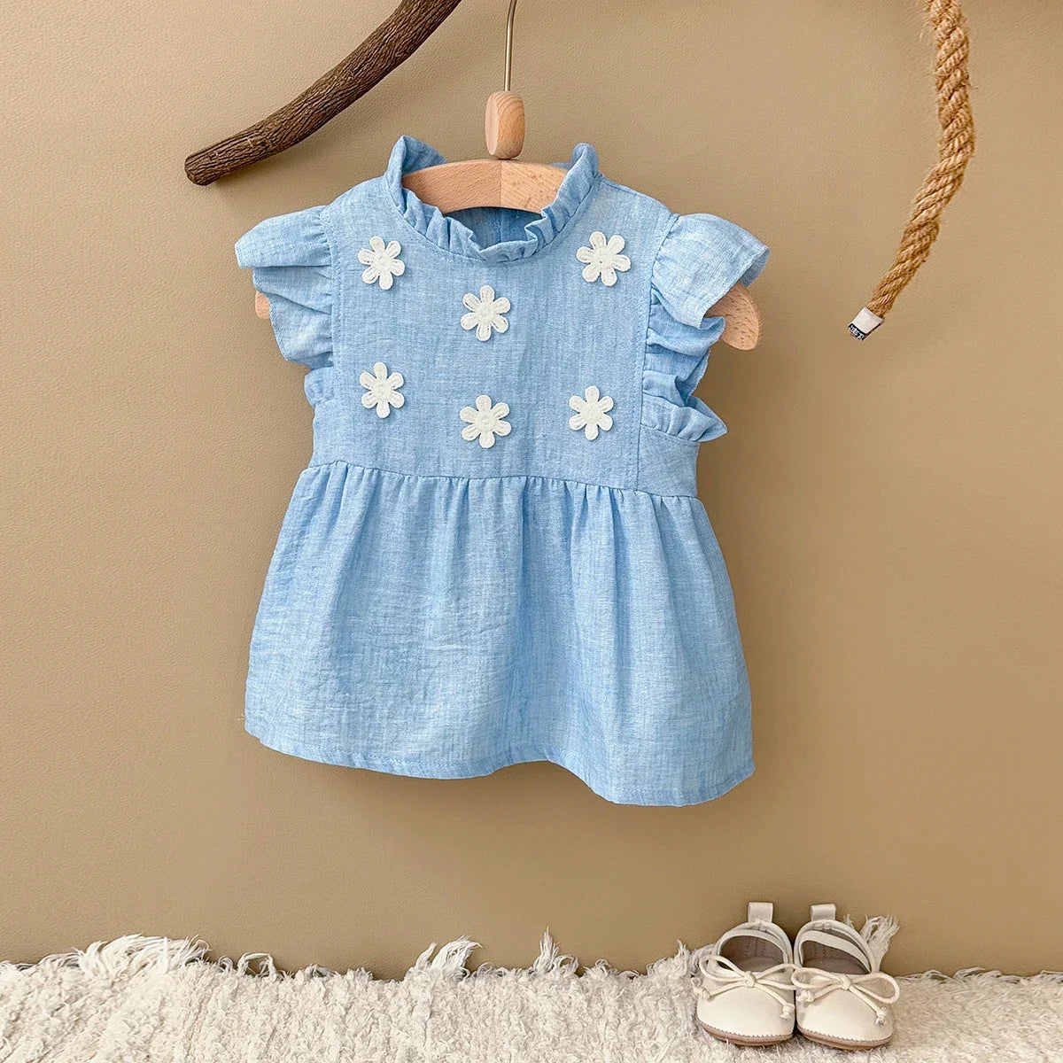 Flower Patch Cotton Linen Dress