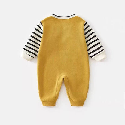 Stripe Animal Patchwork Jumpsuit