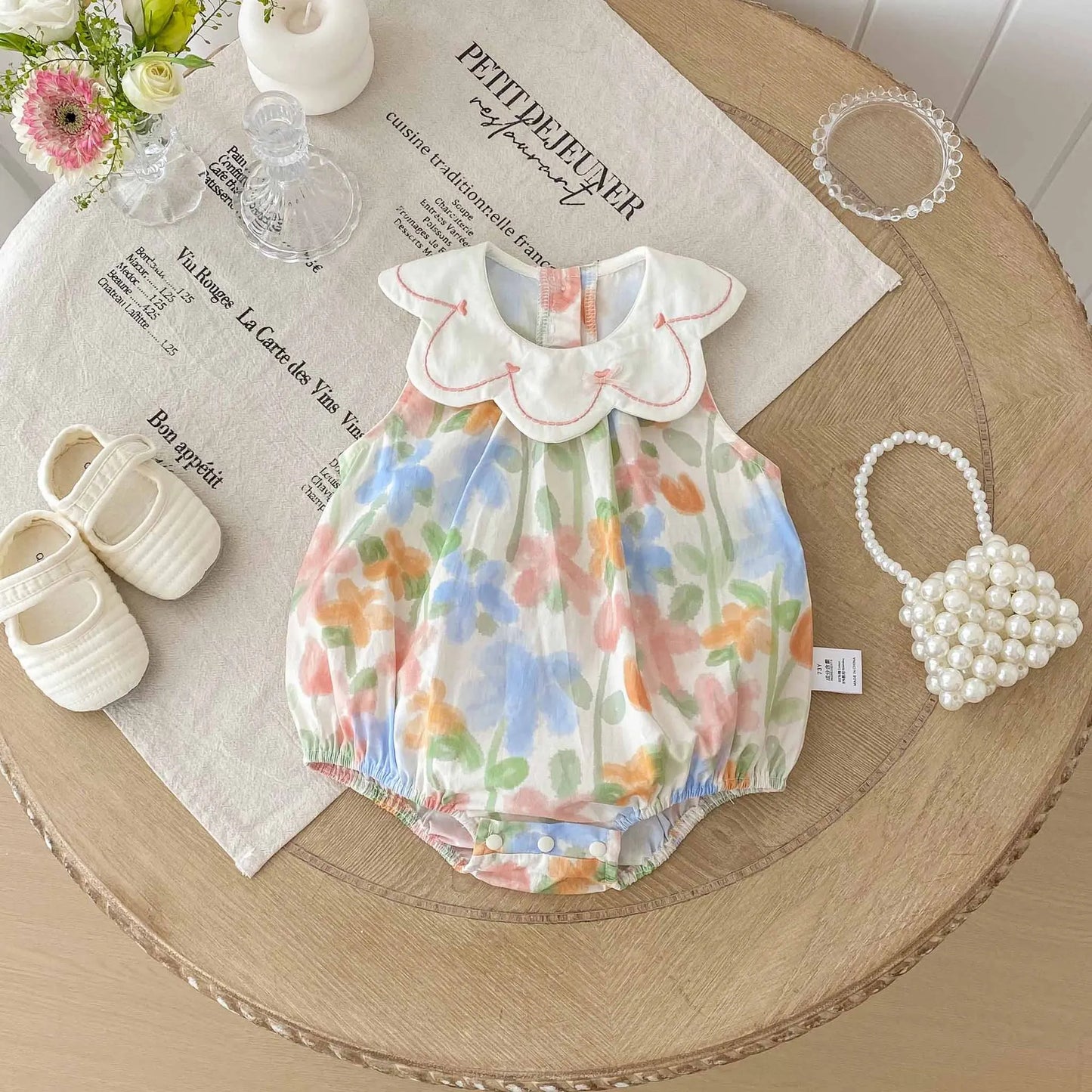 Tulip Petal Neck Romper