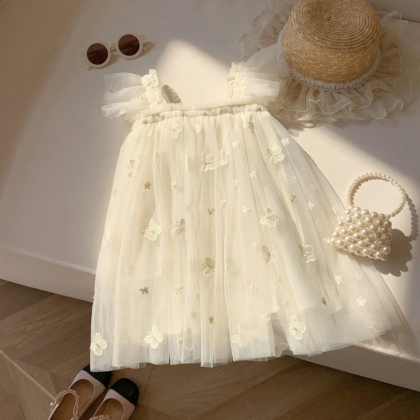 Flying Sleeve Butterfly Tulle Dress