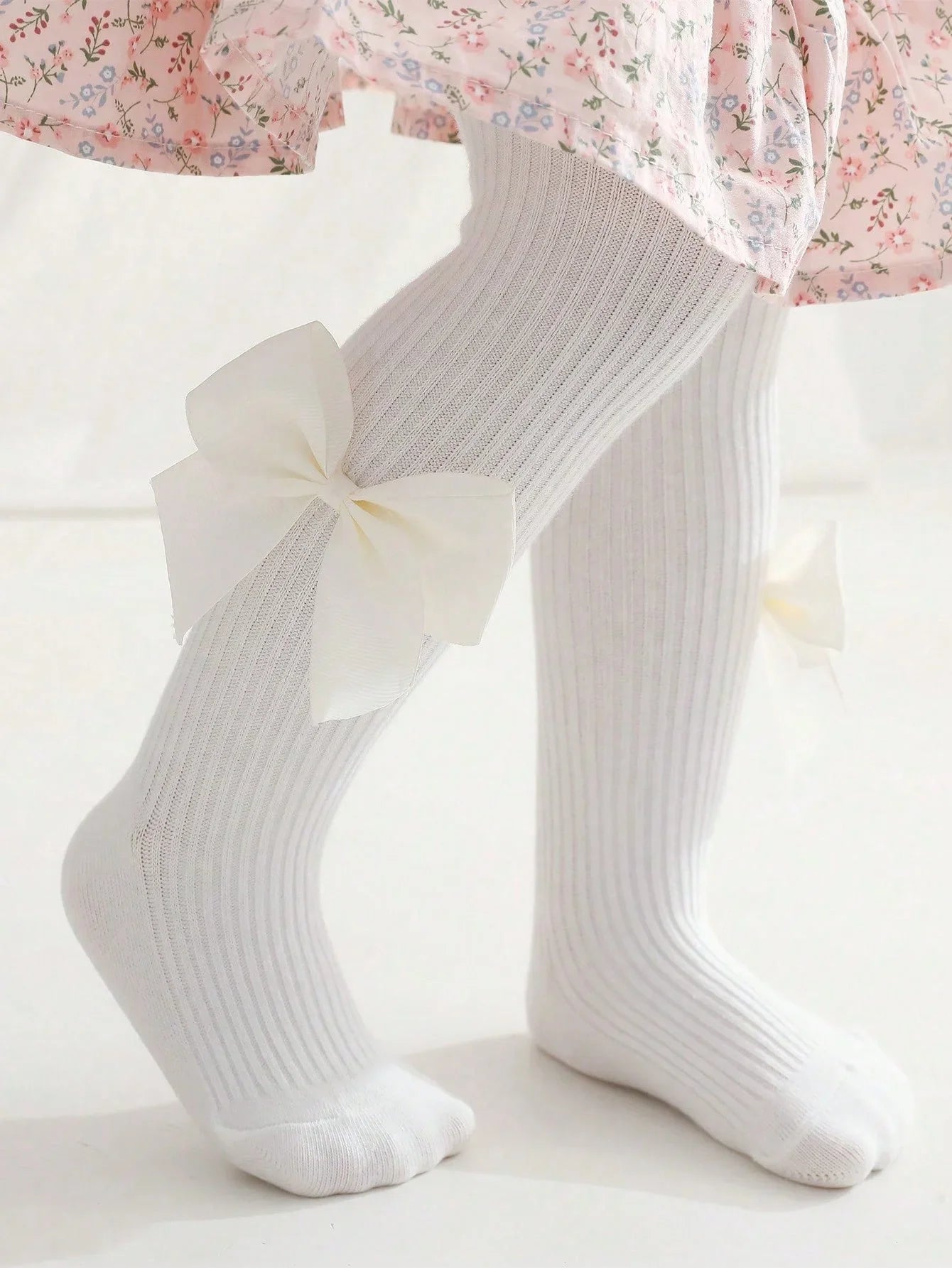 Side Bowknots Knit Leggings