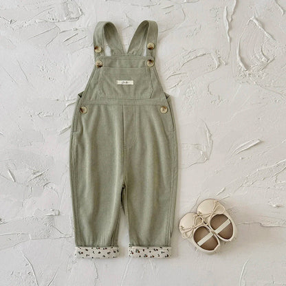 Floral Cuff Overall Jumpsuit