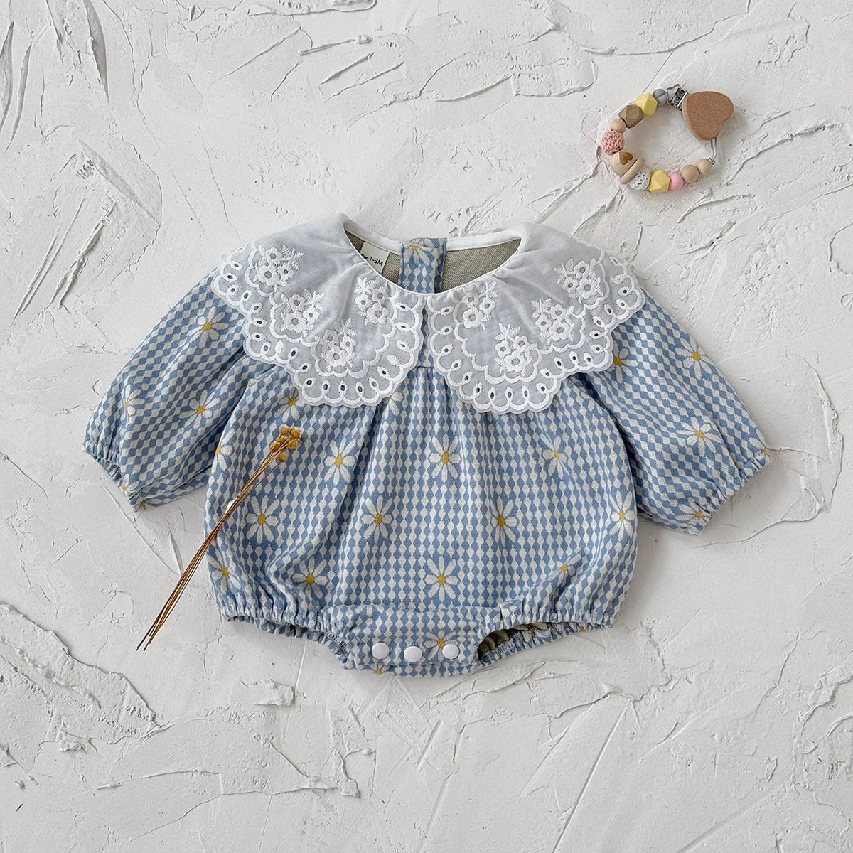 Lace Floral Doll Collar Romper