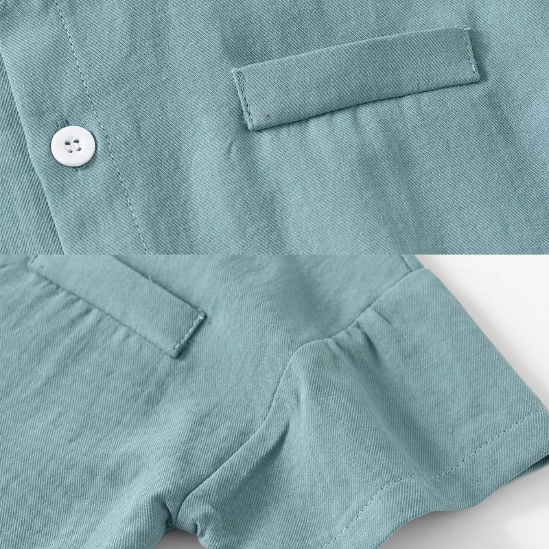 Stand Collar Solid Cotton Shirt