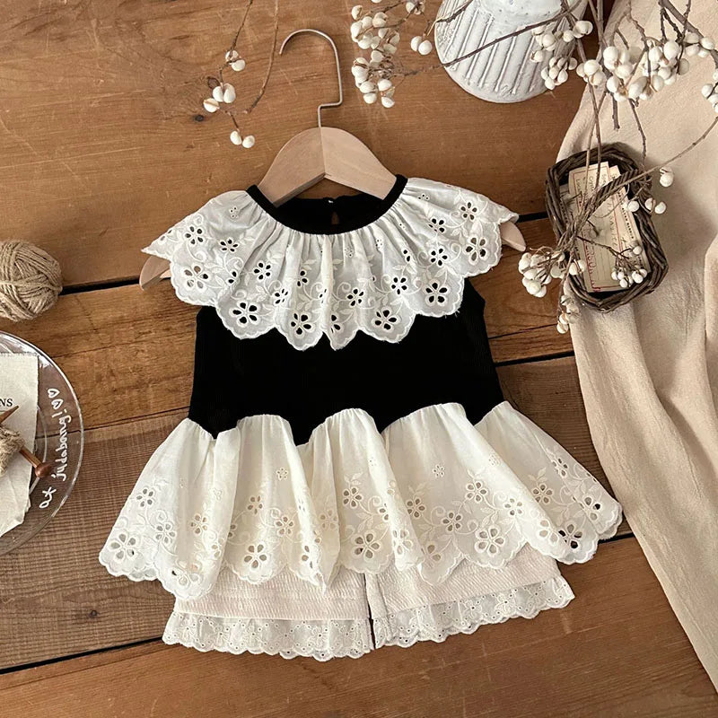 Eyelet Top and Shorts Outfit