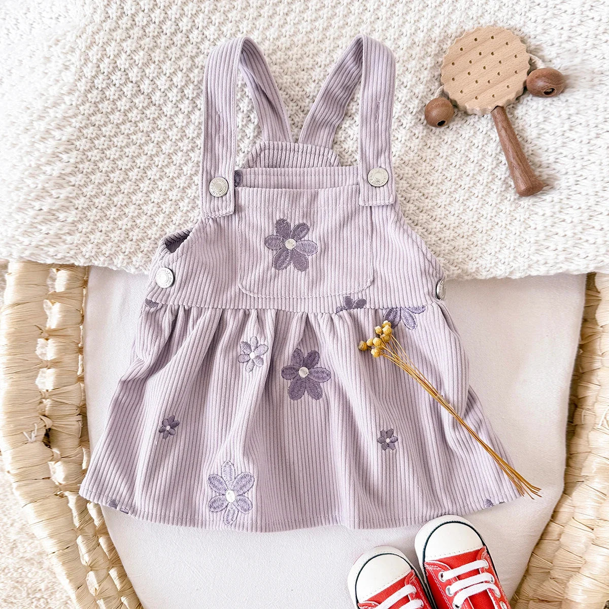 Corduroy Flower Dress