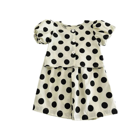 Polka Dot Wide Pants Set