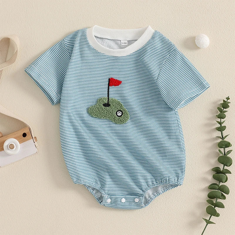 Stripe Short Sleeve Golf Bodysuit