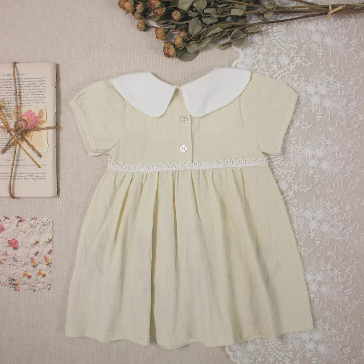 Floral Embroidery Baby Doll Dress