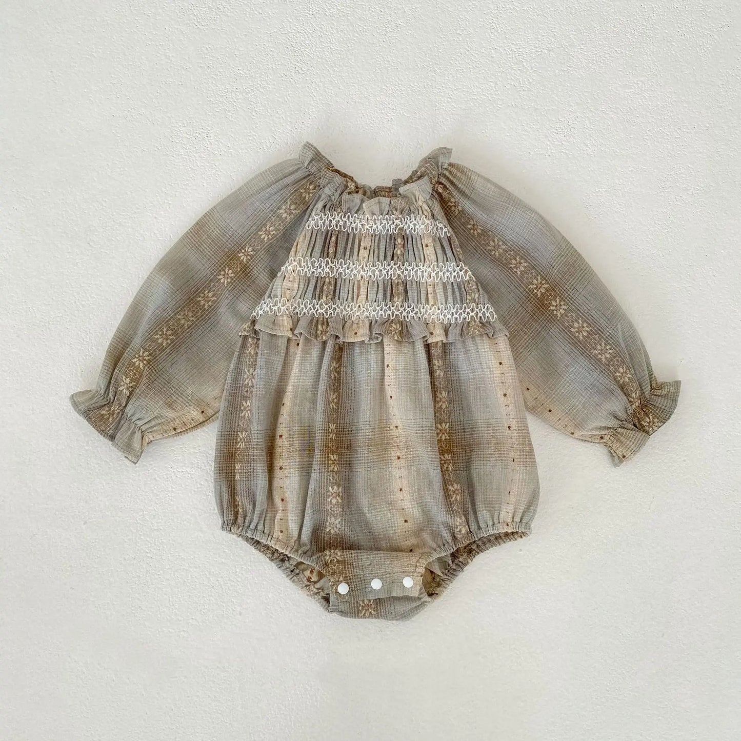 Plaid Jacquard Romper