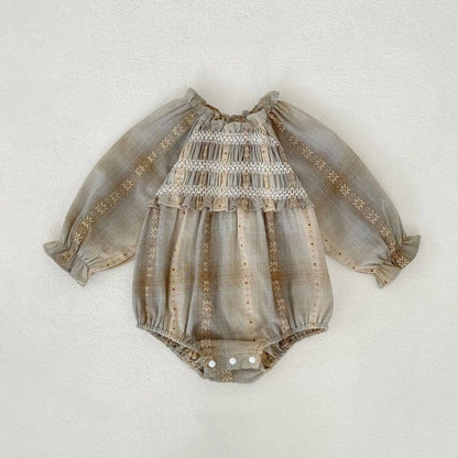 Plaid Jacquard Romper