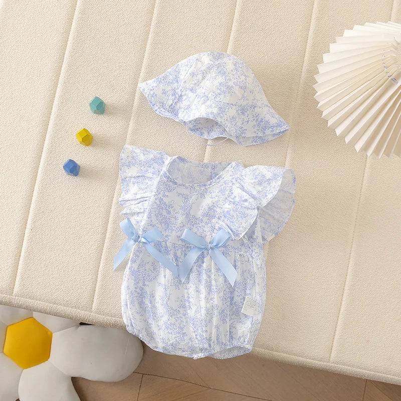 Light Blue Romper W Hat