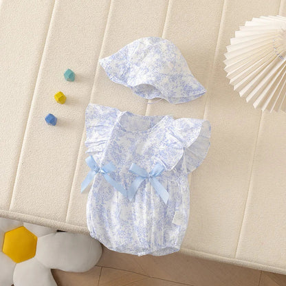 Light Blue Romper W Hat