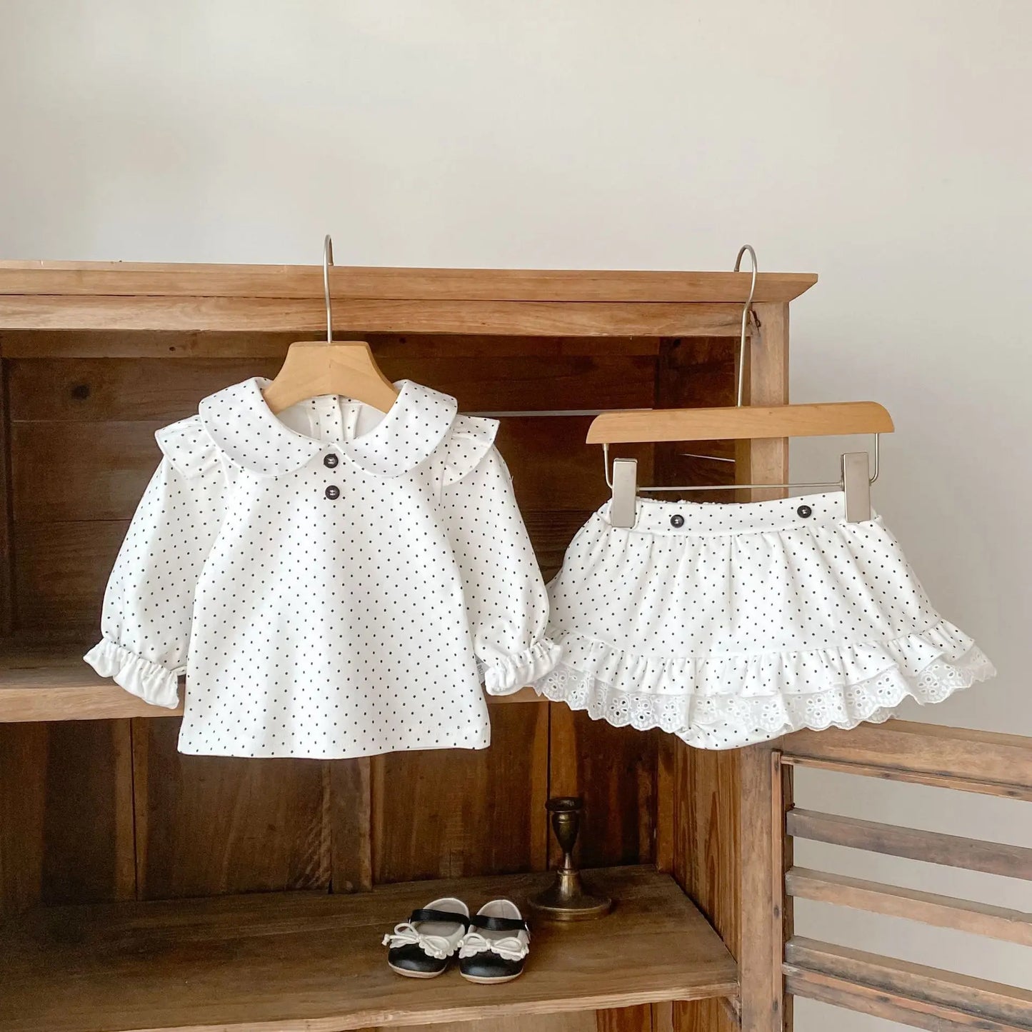Polka Dot Top and Skirt Set