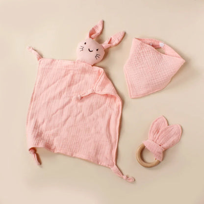 Muslin Wooden Ring Teething Set