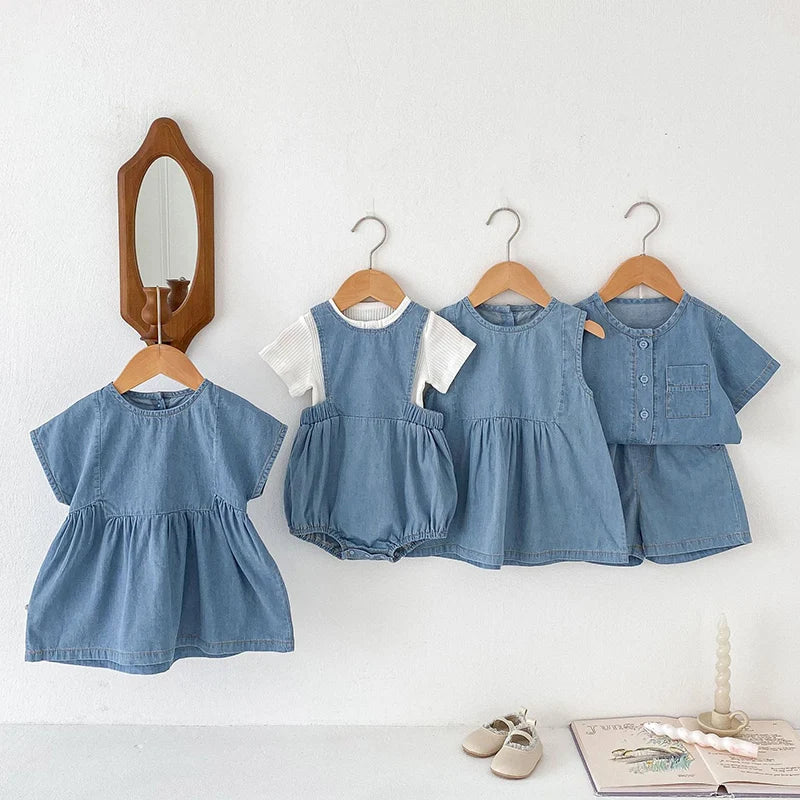 Denim Sibling Matching Outfits