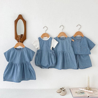 Denim Sibling Matching Outfits