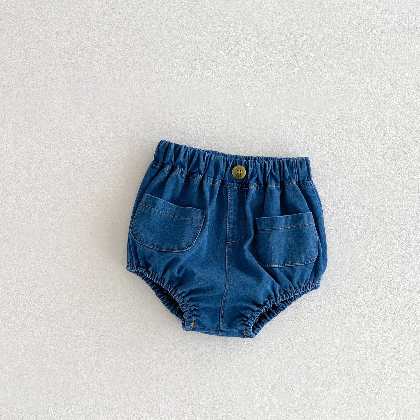 Pocketed Denim Bloomer Shorts