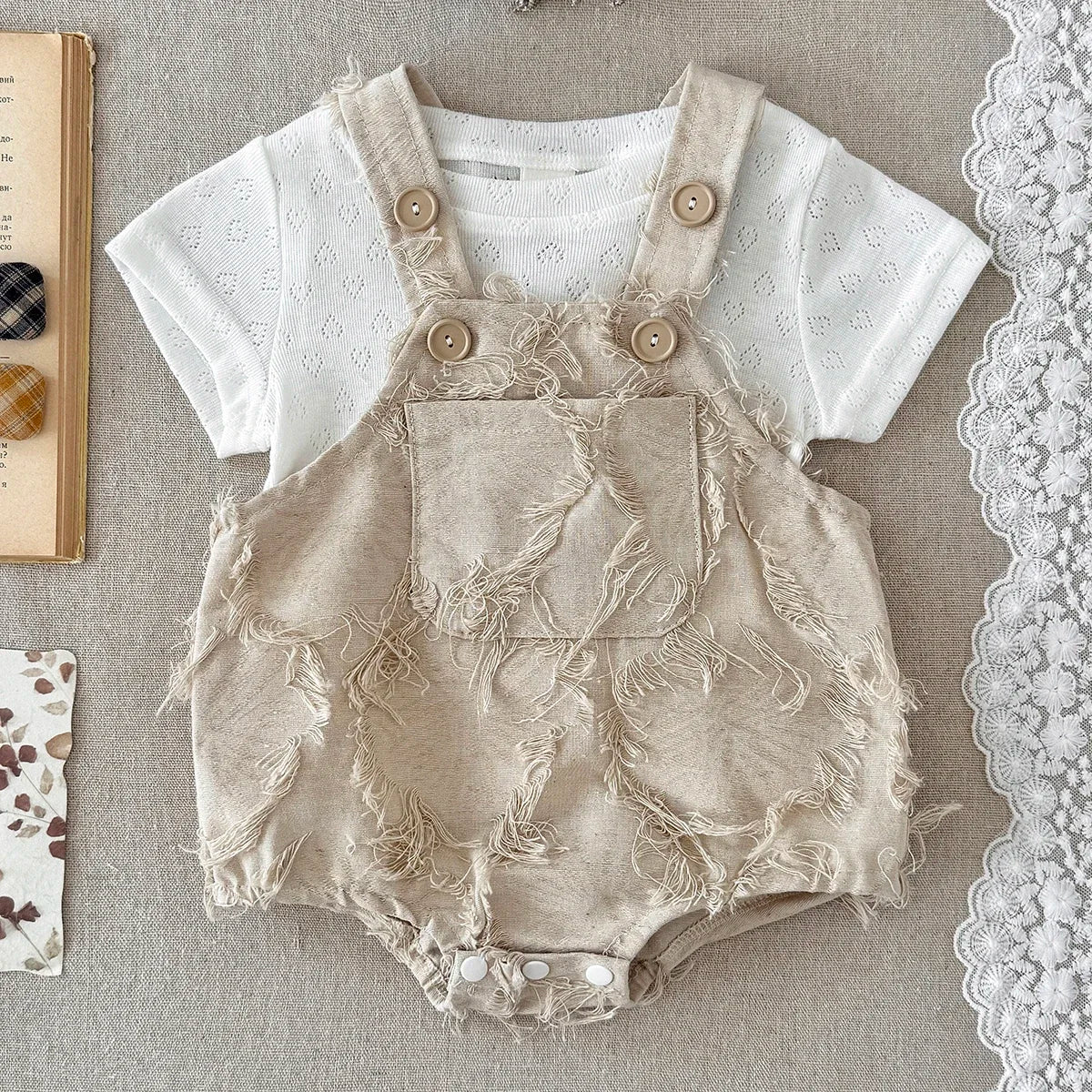 Boho Fringe Jumpsuit Set