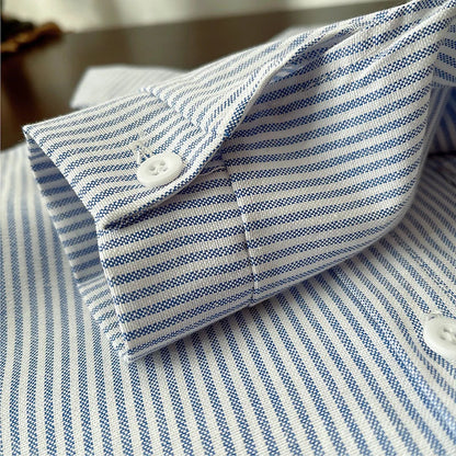 Stripe Button Up Dog Patch Shirt