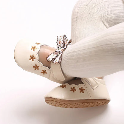Floral Embroidered Pre Walker Shoes
