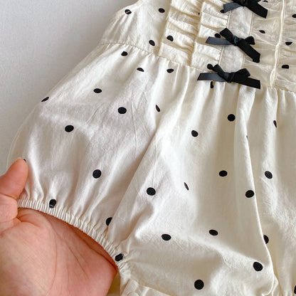 Polka Dot Ribbon Romper