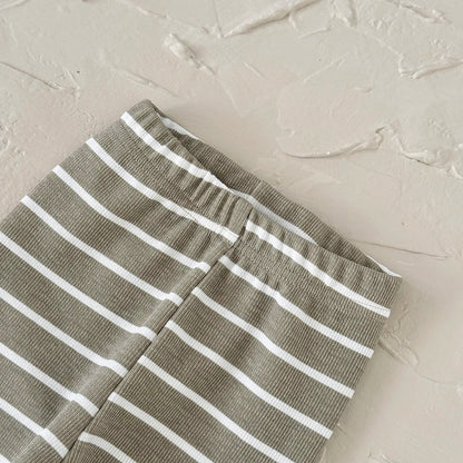 Floral Embroidered Top Striped Pant Set