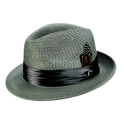 Stacy Adams Dublin- Milan Straw Fedora Hat