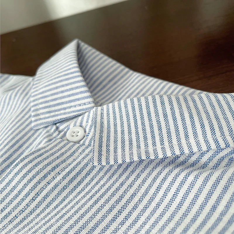Stripe Button Up Dog Patch Shirt