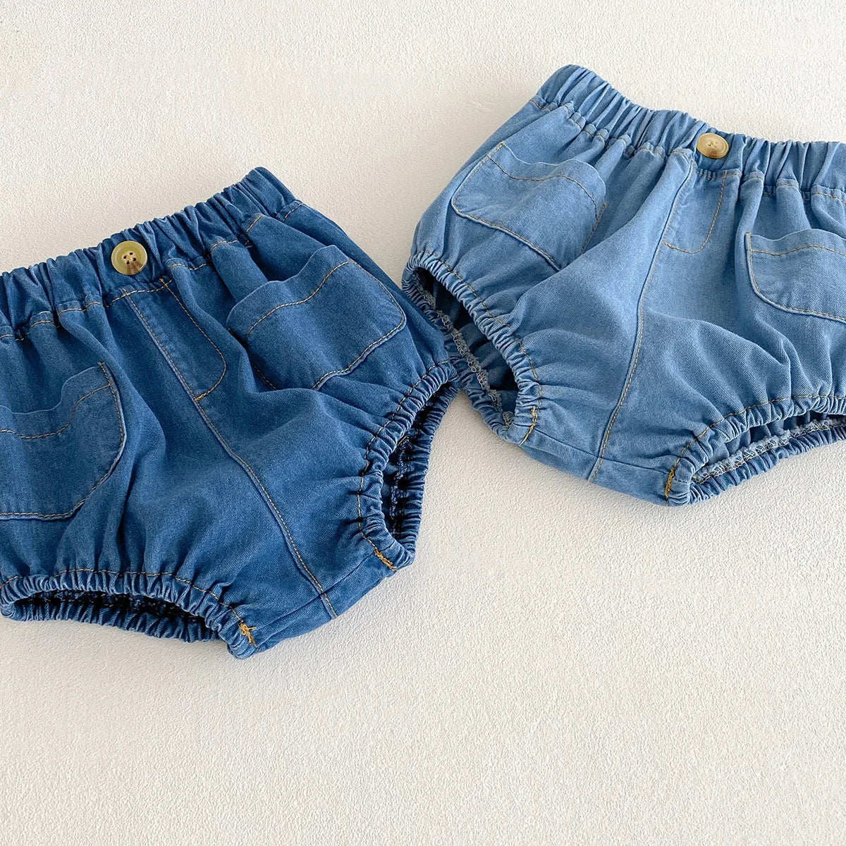 Pocketed Denim Bloomer Shorts