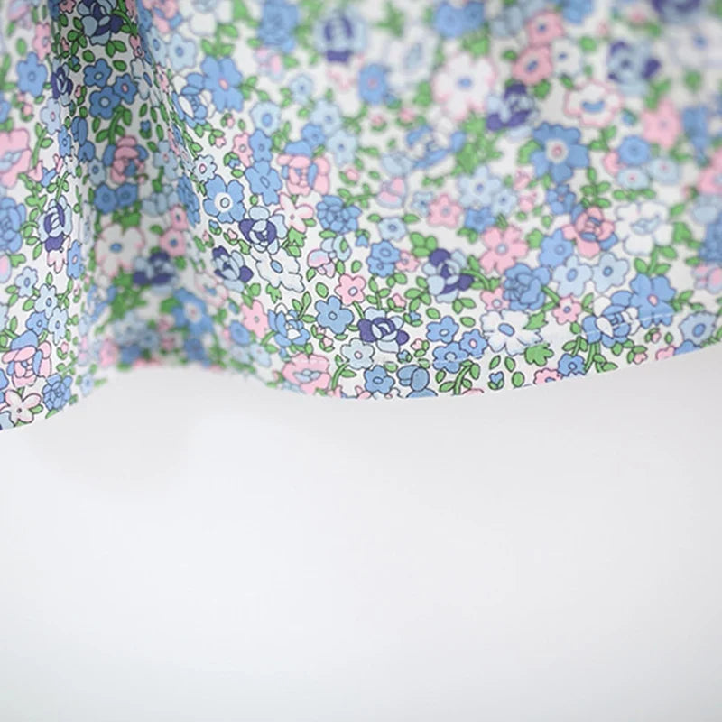 Blue Floral Ribbon Dress